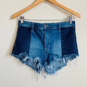 Forever 21 High Rise 2 Toned Denim Daisy Duke Shorts size medium